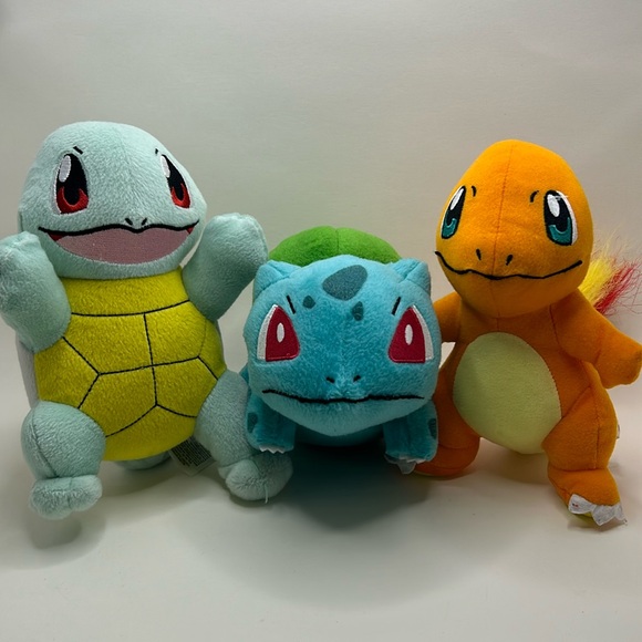 Pokemon plushies all starter charmander bulbasaur squirtle - Picture 1 of 3